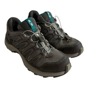 Salomon XAComp 7 Adventure Hiking Mens Size 8.5 Gray Green Trail Shoes Sneakers